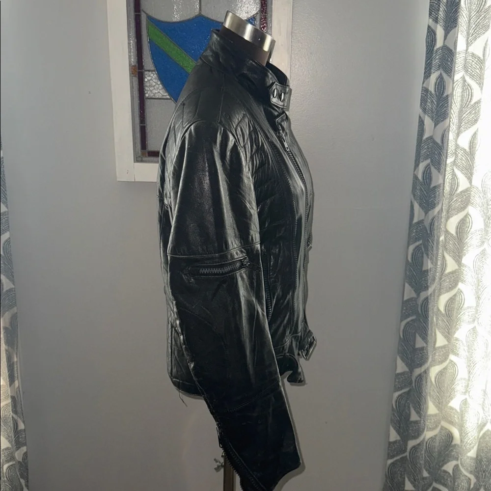 Vintage Hein Gericke for Harley Davidson black leather motorcycle jacket SZ 40R - Picture 7 of 10